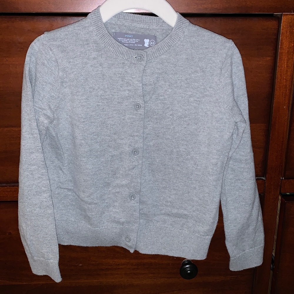 Primary size 4-5 grey cardigan